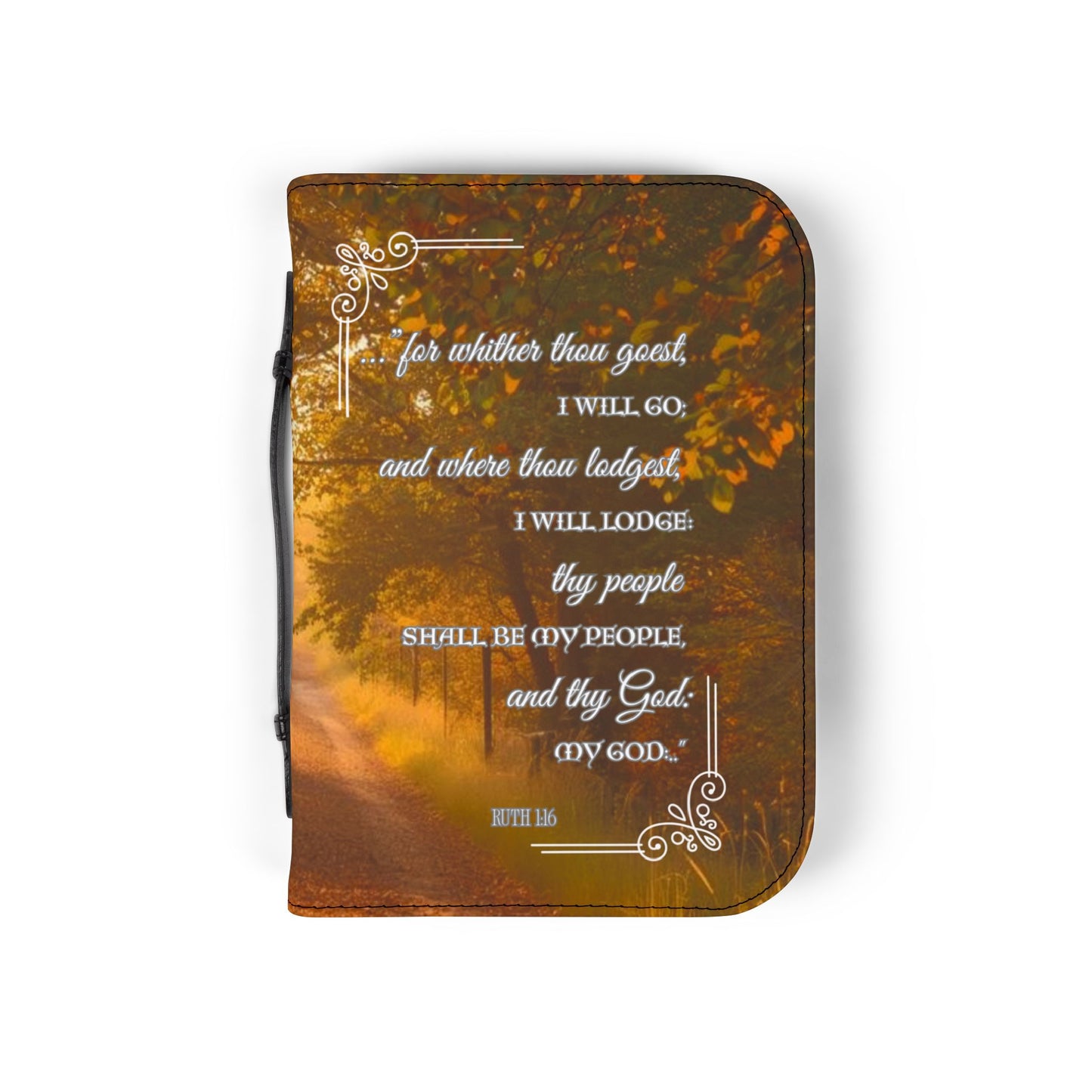 Bible Case Cover: 'Ruth 1:16' Country Road Design