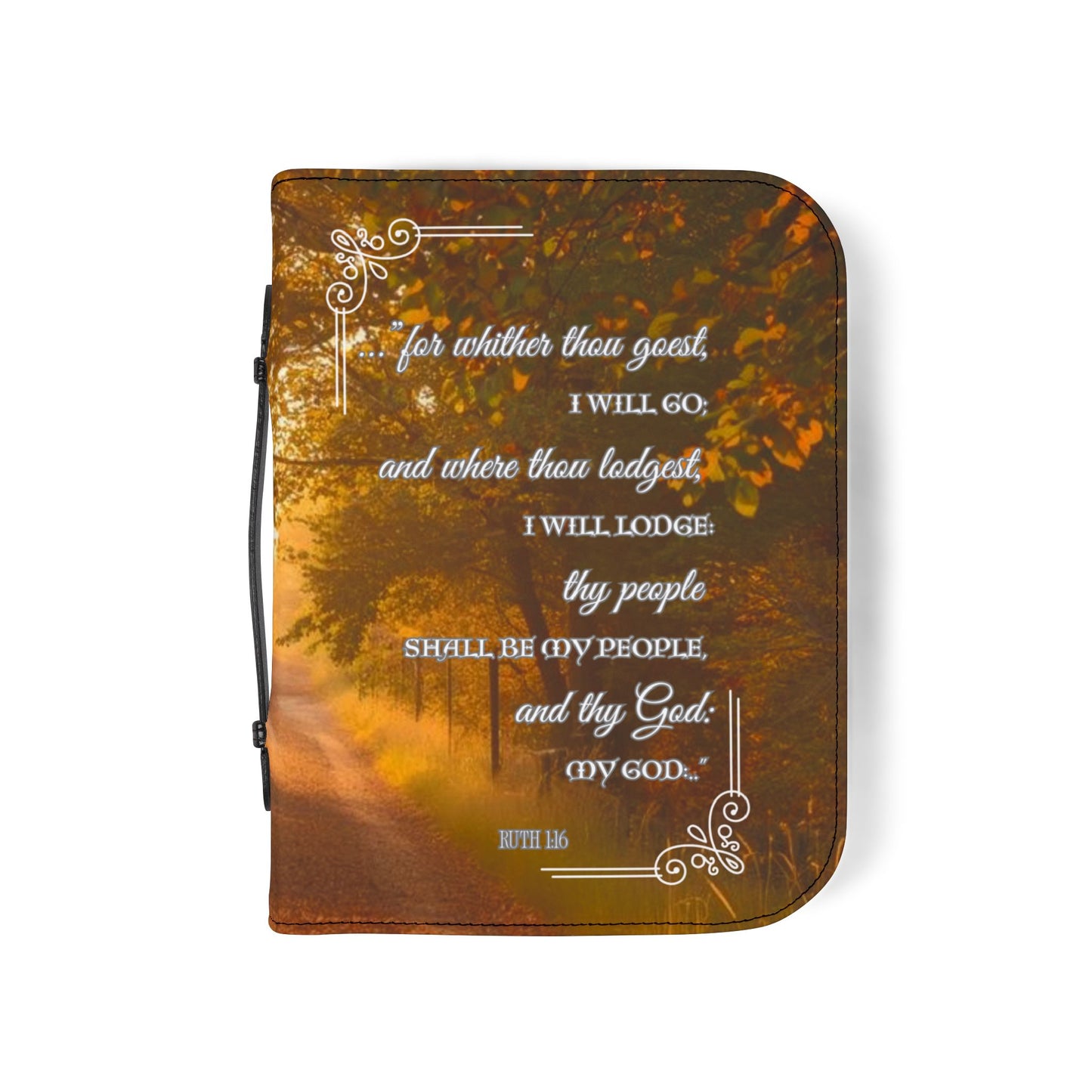 Bible Case Cover: 'Ruth 1:16' Country Road Design
