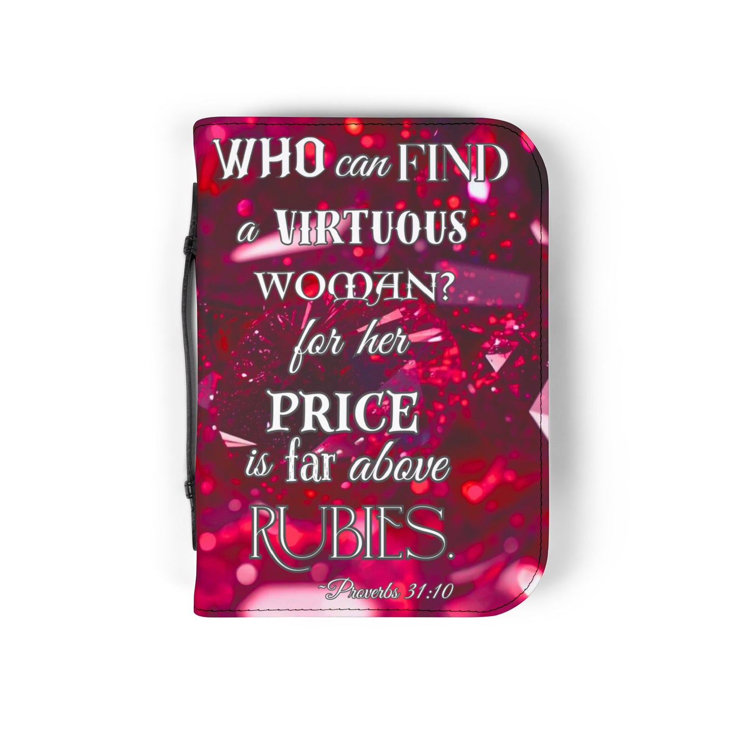 Bible Cover Case: 'Proverbs 31:10' Virtuous Woman Rubies Design