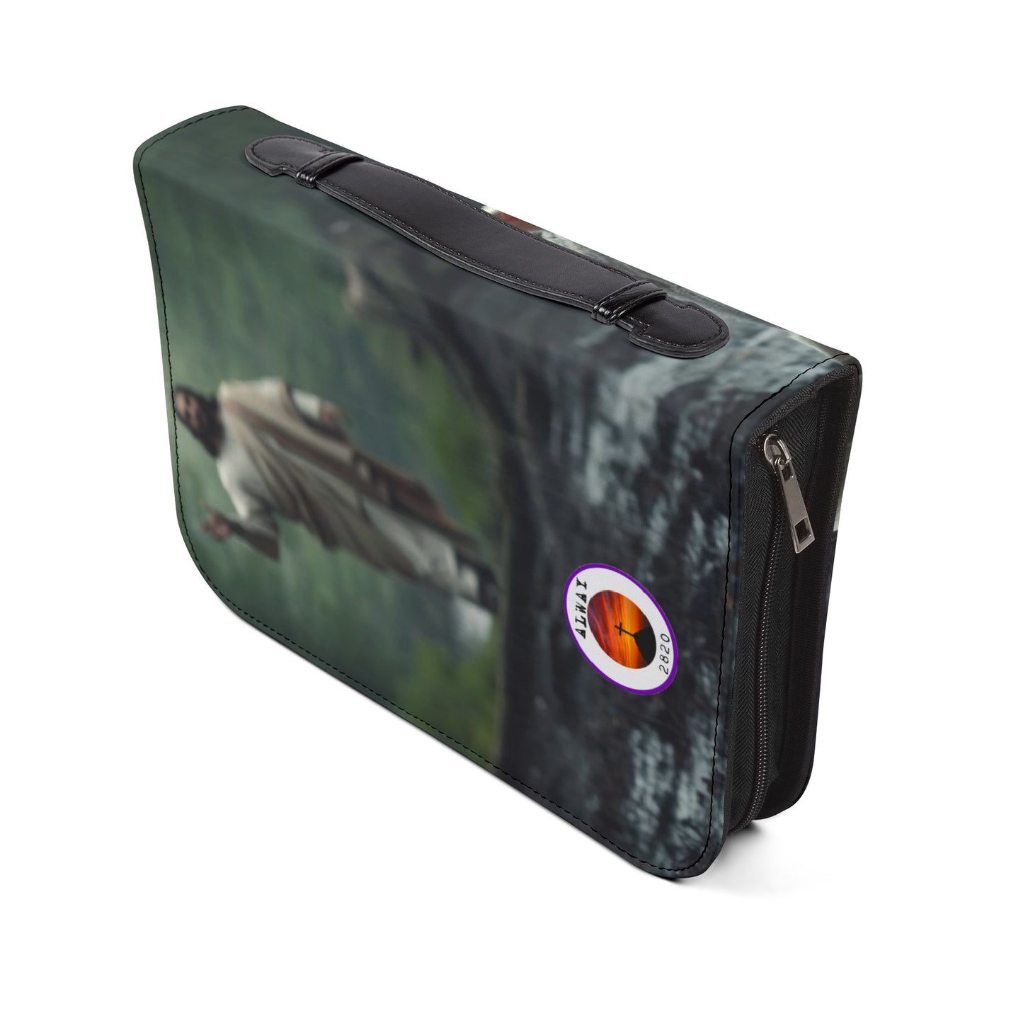 Bible Cover Case: 'Luke 15:6' Jesus & Lamb Design