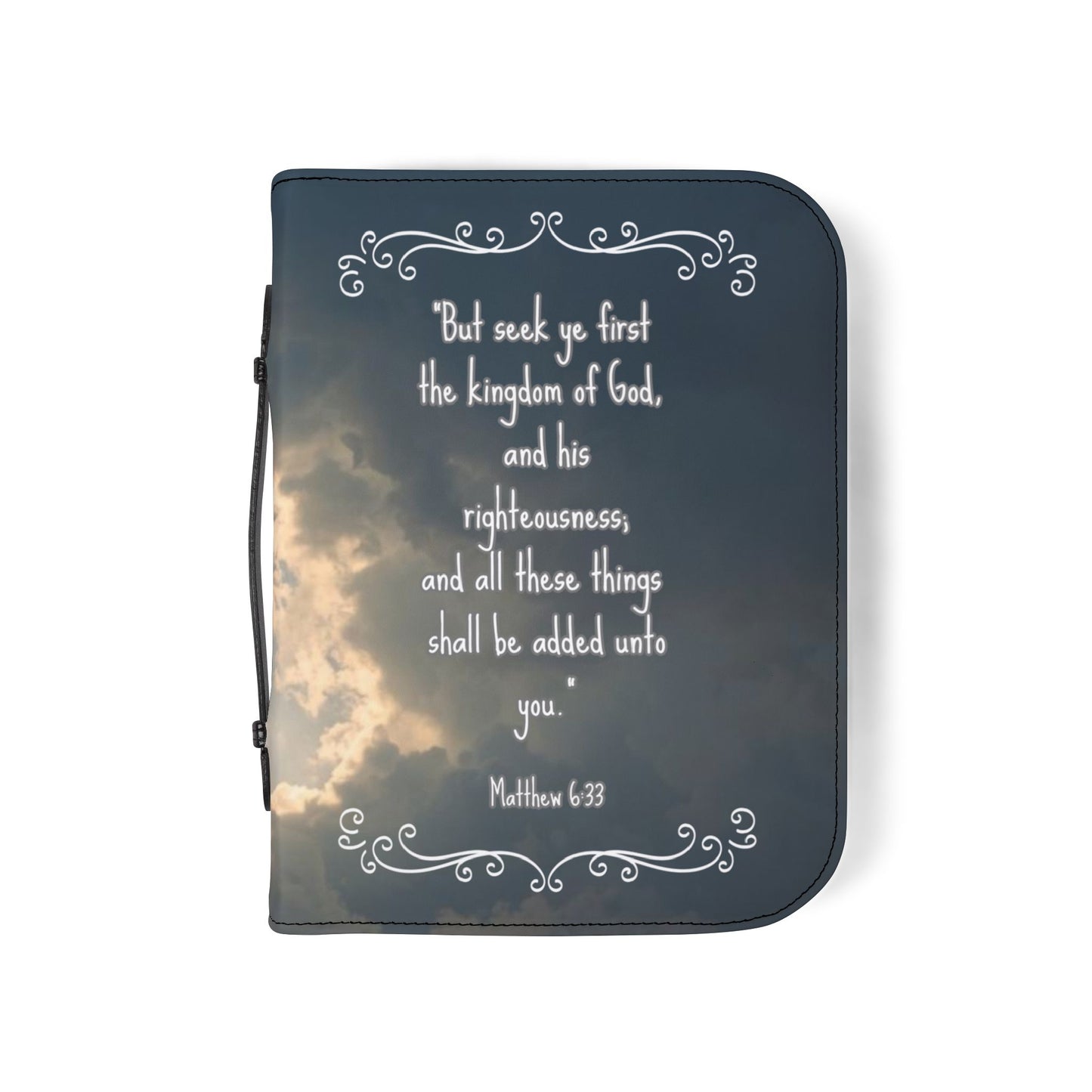 Bible Cover Case: 'Matthew 6:33' Cloud Design