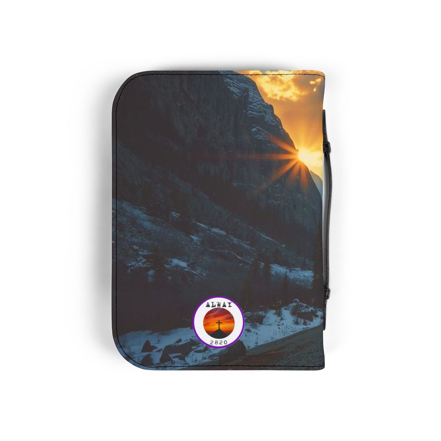 Bible Cover Case: 'Proverbs 3:5-6' Train Track Mountain Design