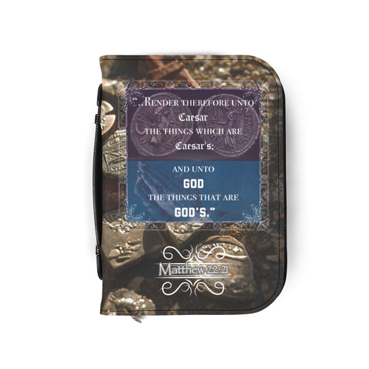 Bible Cover Case: 'Matthew 22:21' Broken Coins Design