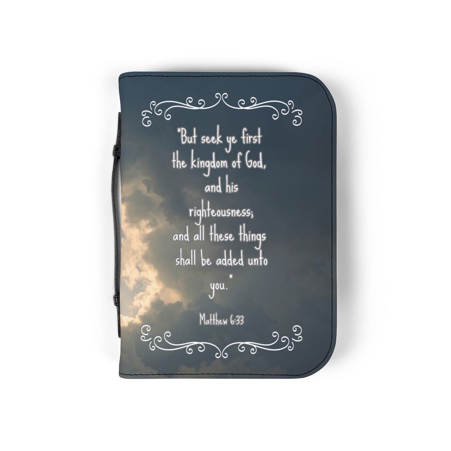Bible Cover Case: 'Matthew 6:33' Cloud Design