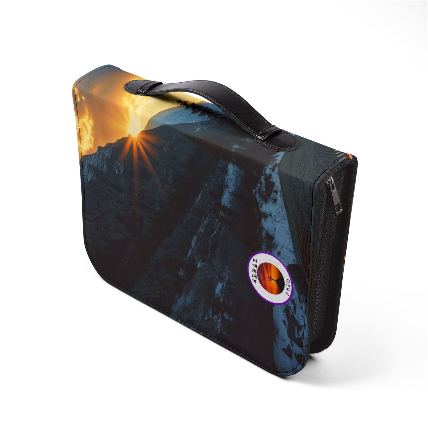 Bible Cover Case: 'Proverbs 3:5-6' Train Track Mountain Design