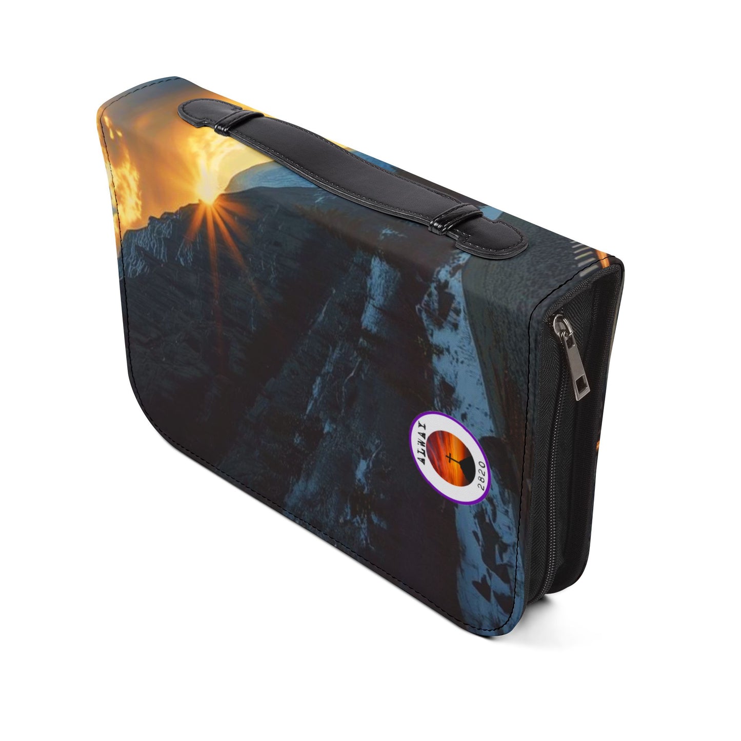 Bible Cover Case: 'Proverbs 3:5-6' Train Track Mountain Design