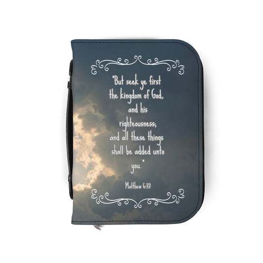 Bible Cover Case: 'Matthew 6:33' Cloud Design