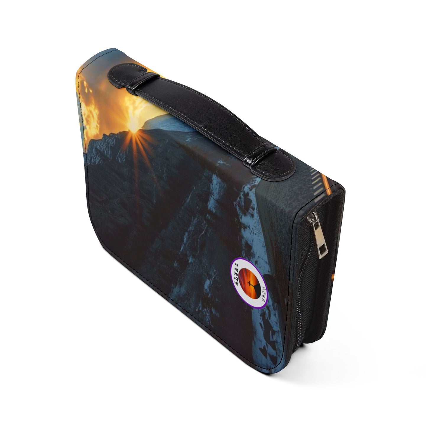 Bible Cover Case: 'Proverbs 3:5-6' Train Track Mountain Design