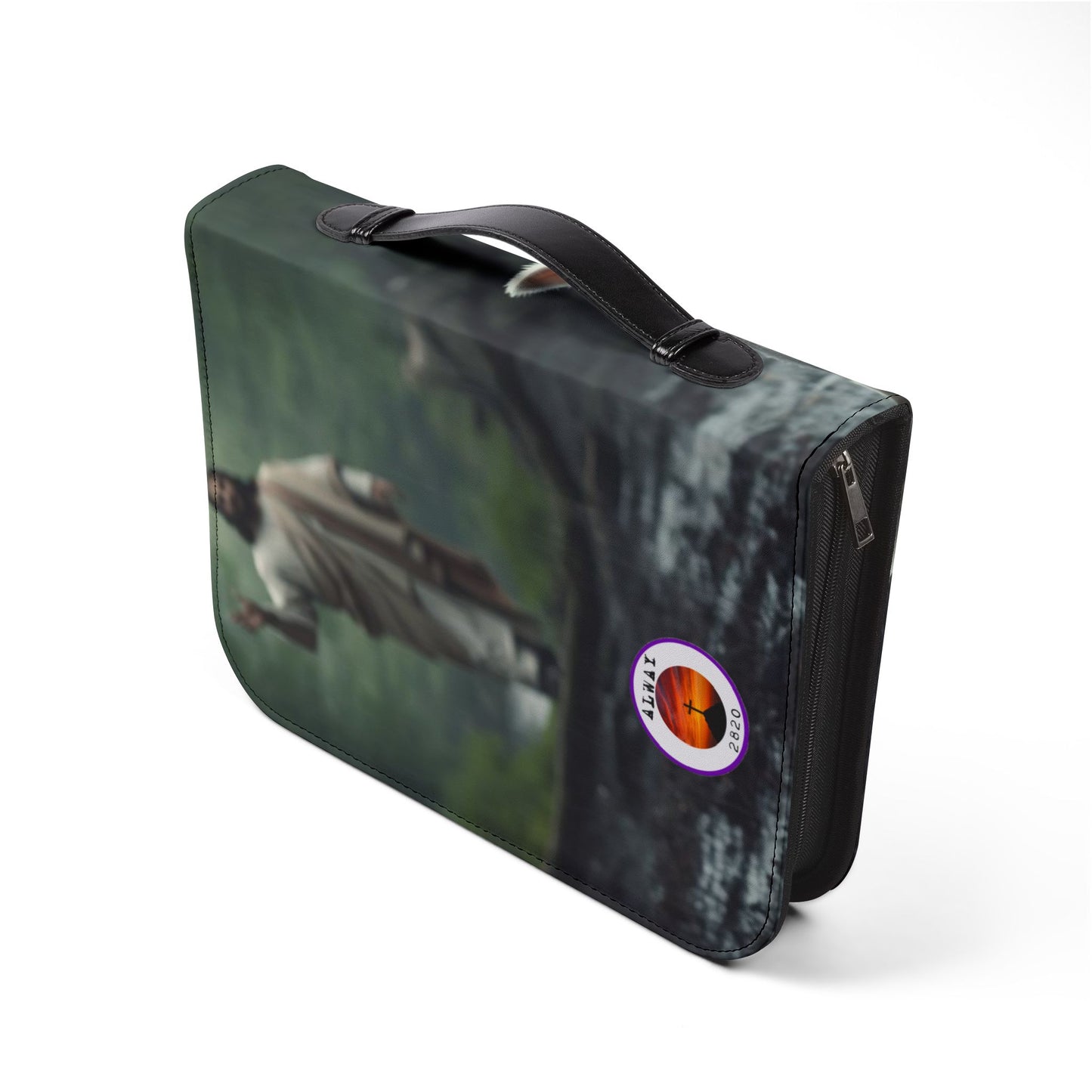 Bible Cover Case: 'Luke 15:6' Jesus & Lamb Design